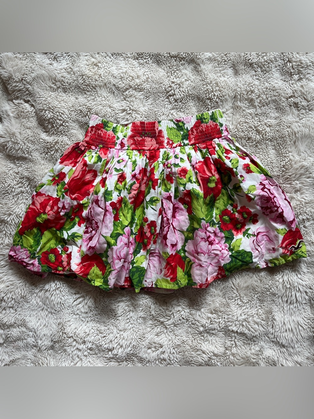 Vintage Y2K 2000s Hollister Bright Floral Double Lined Mini Skirt